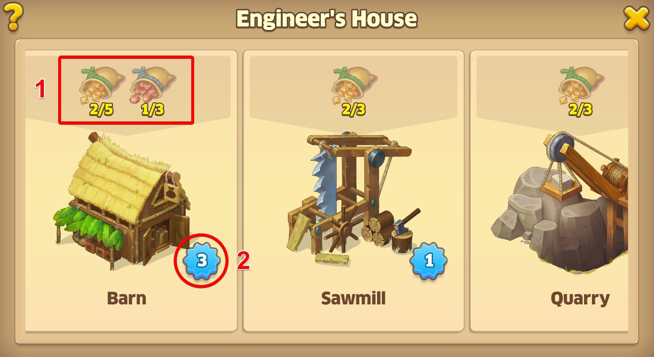 How to upgrade buildings Island Hoppers